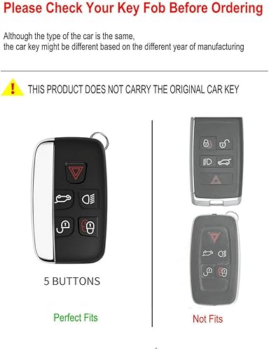 Miniatura 2 de YONUFI Funda de metal para llavero Land Rover, compatible con Range Rover Sport Discovery LR4 Evoque Velar (LRB-gris)