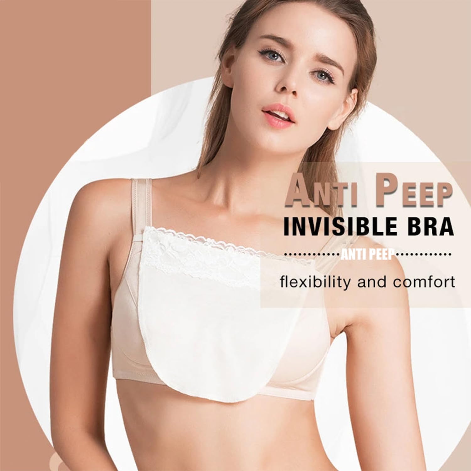 6 Unidades Sujetador Encaje Clip para Mujer - Cubre Escotes Invisibles con Tirantes Ajustables, Top Interior Imitación Elegante sin Costuras, Diseño Cómodo y Discreto para Blusas Escotadas