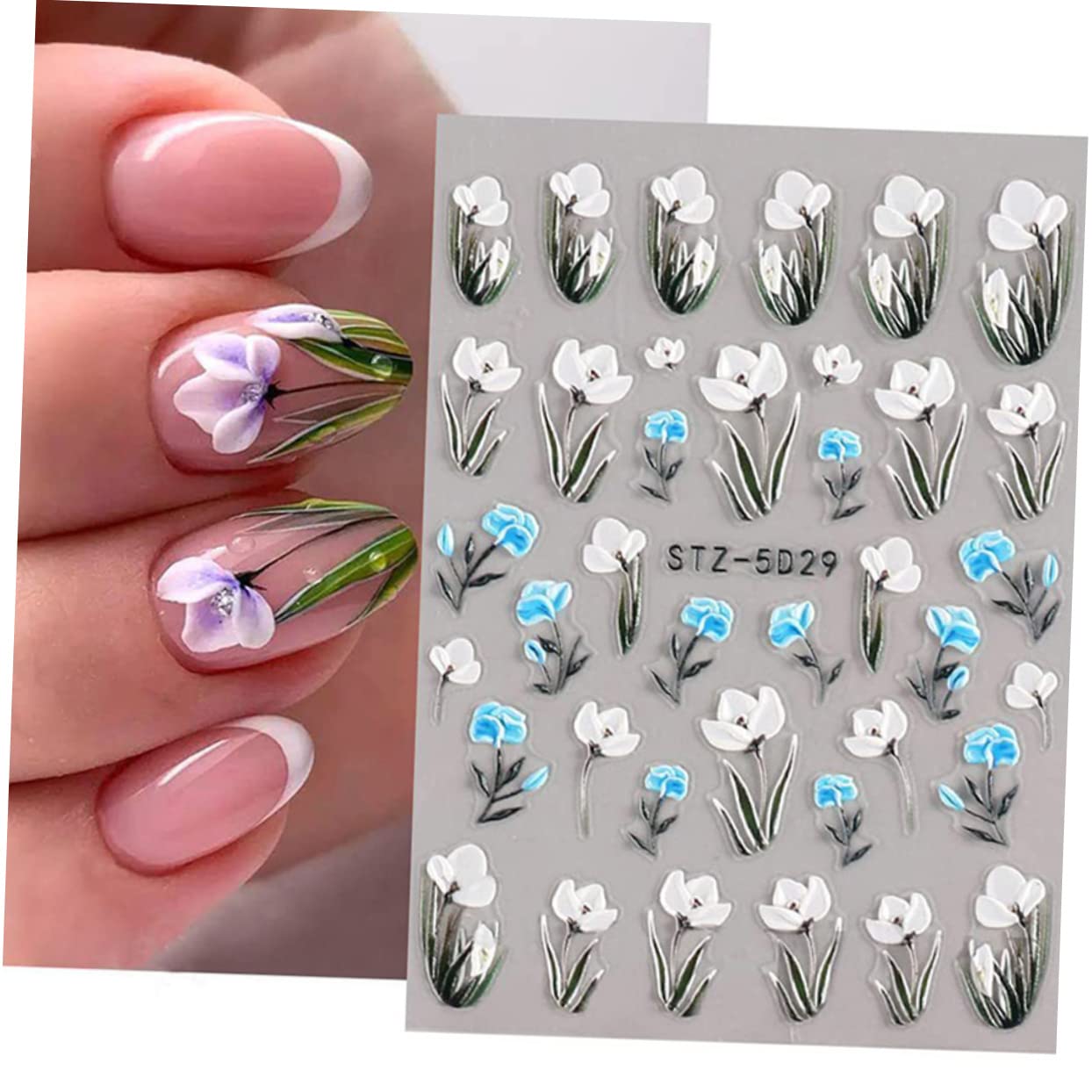 Healeved 24fogli Adesivi Per Unghie Design Decalcomanie Per Nail Art Adatti Per e Ragazze Decorazione Unghie e