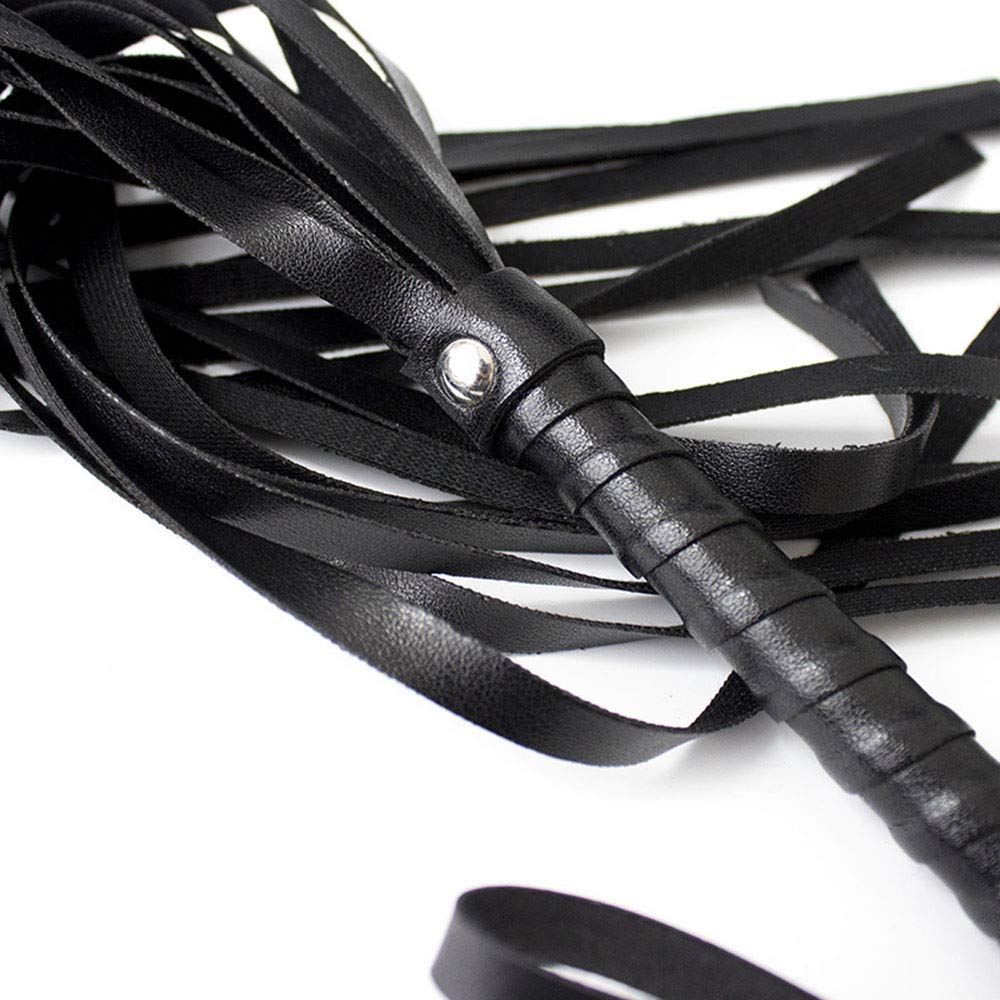 Látigo de Fetiche de Cuero, Azote de Azote de Flogger con Borla para Juego de Pareja
