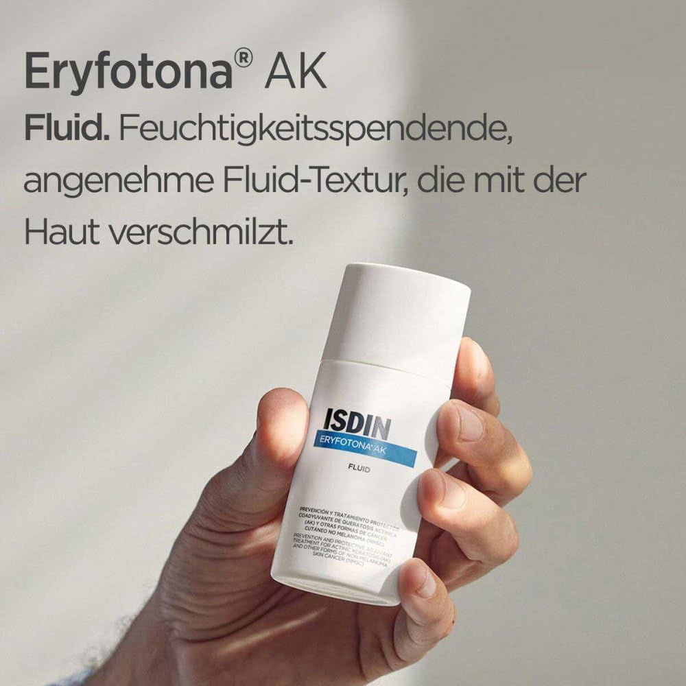 ISDIN Eryfotona AK Fluid - Prävention Aktinische Keratose & Heller Hautkrebs - Sehr hoher Sonnenschutz mit DNA Repairsomes - Repariert Sonnenschäden, 50ml