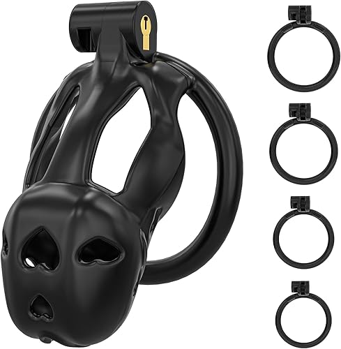 FYJENNICC Love 1.0 - Jaula de castidad Dispositivo de castidad masculina de resina ligera con bloqueo invisible, equipo de bondage para hombres,