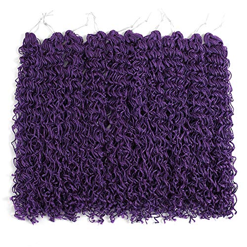XCCOCO 10Packs Curly Box Braids Crochet Hair 20inch Zizi Braids Mirco Box Crochet Braids 30strands/Pack Purple Synthetic Long Wavy Braiding Hair Extensions(500g/Lot )