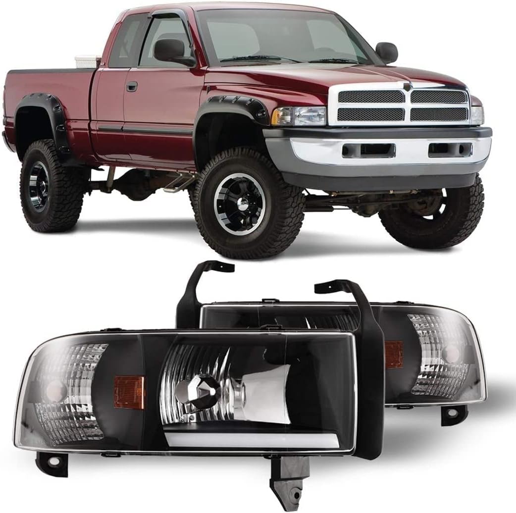 Winjet Compatible with [1994 1995 1996 1997 1998 1999 2000 2001 2002 Dodge RAM] LED Tube DRL Bar Headlights