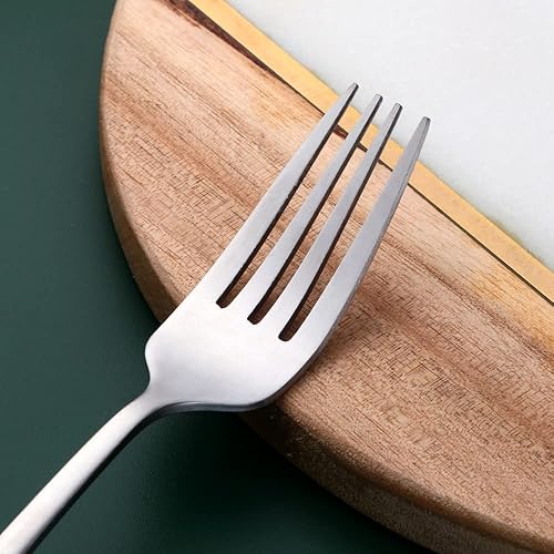 Miniatura 33 de Juego de cubiertos de acero inoxidable de 5 piezas, incluye cuchara y tenedor de cuchillo, pulido con espejo, apto para lavavajillas, servicio