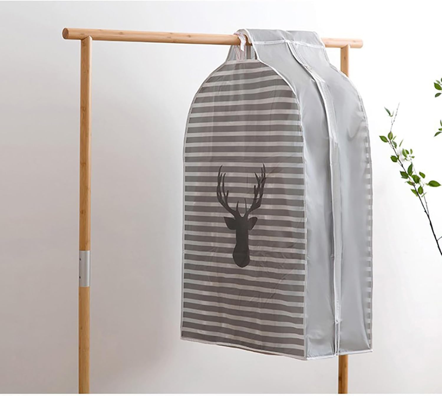 Stripe Deer Garment Cover Bag Size L PEVA Water Proof Travel
