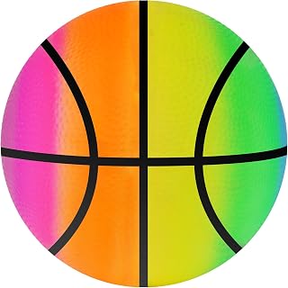 OSDUE Rubber Playground Ball,Rainbow Inflatable Soccer Ball,Football Toys,Sports Kickball Dodgeball Game for Indoor Outdoor Activities School Garden