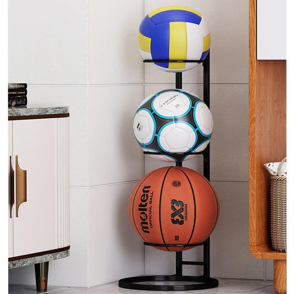 Étagère Rangement Balles Sport Whemyreat - Basket, Football, Volley - 3 Niveaux, Métal - 64.5cm