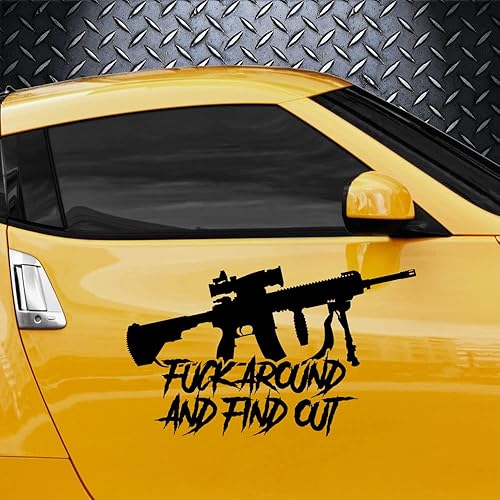 Miniatura 2 de Calcomanía adhesiva de 20 pulgadas para coche con texto en inglés "Fuck Around & Find Out" (20 pulgadas)  Varios tamañoscolores - Rojo