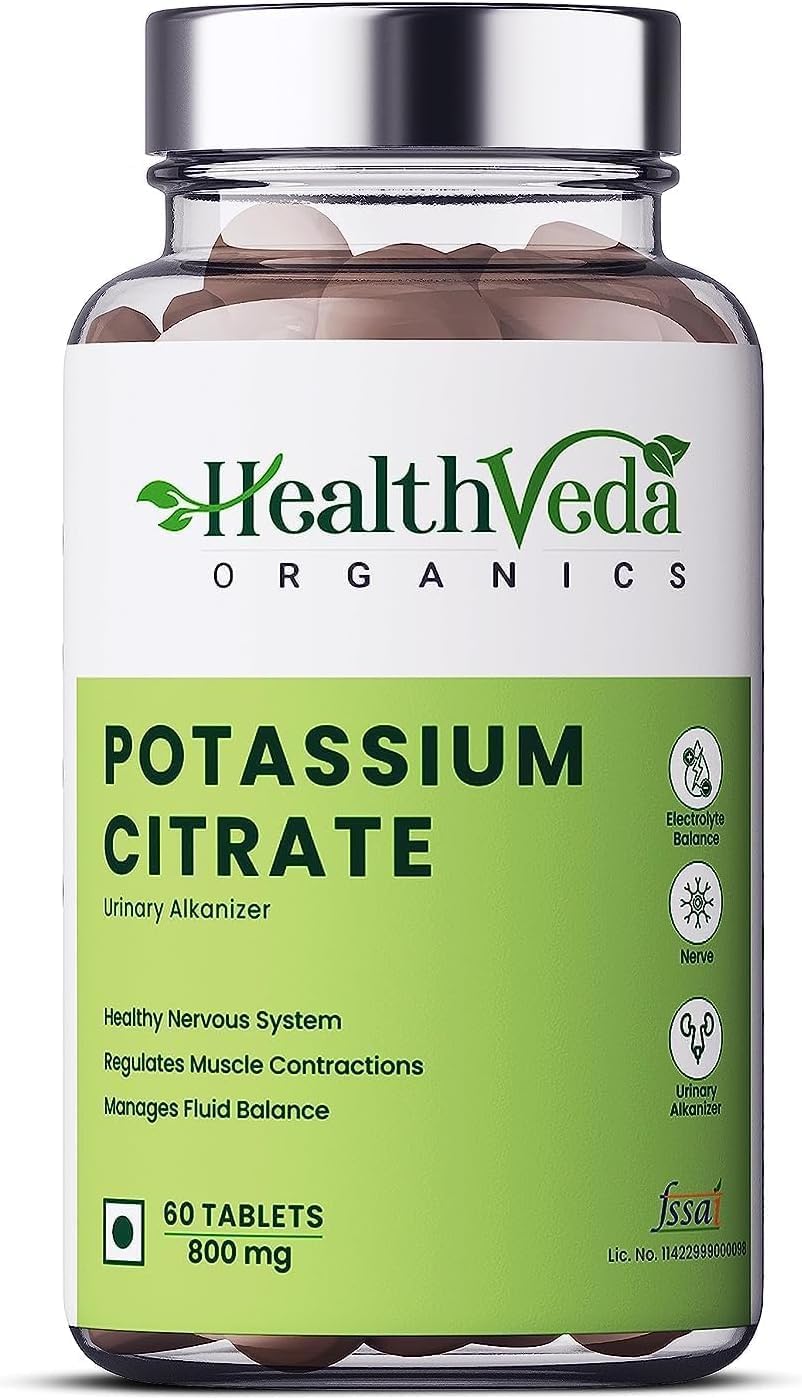 Senta Potassium 800 mg I 60 Veg Tablets I Support Nerve, Muscle, Joint & Bone Health I Helps Manage Electrolytes | for Both Men & Women