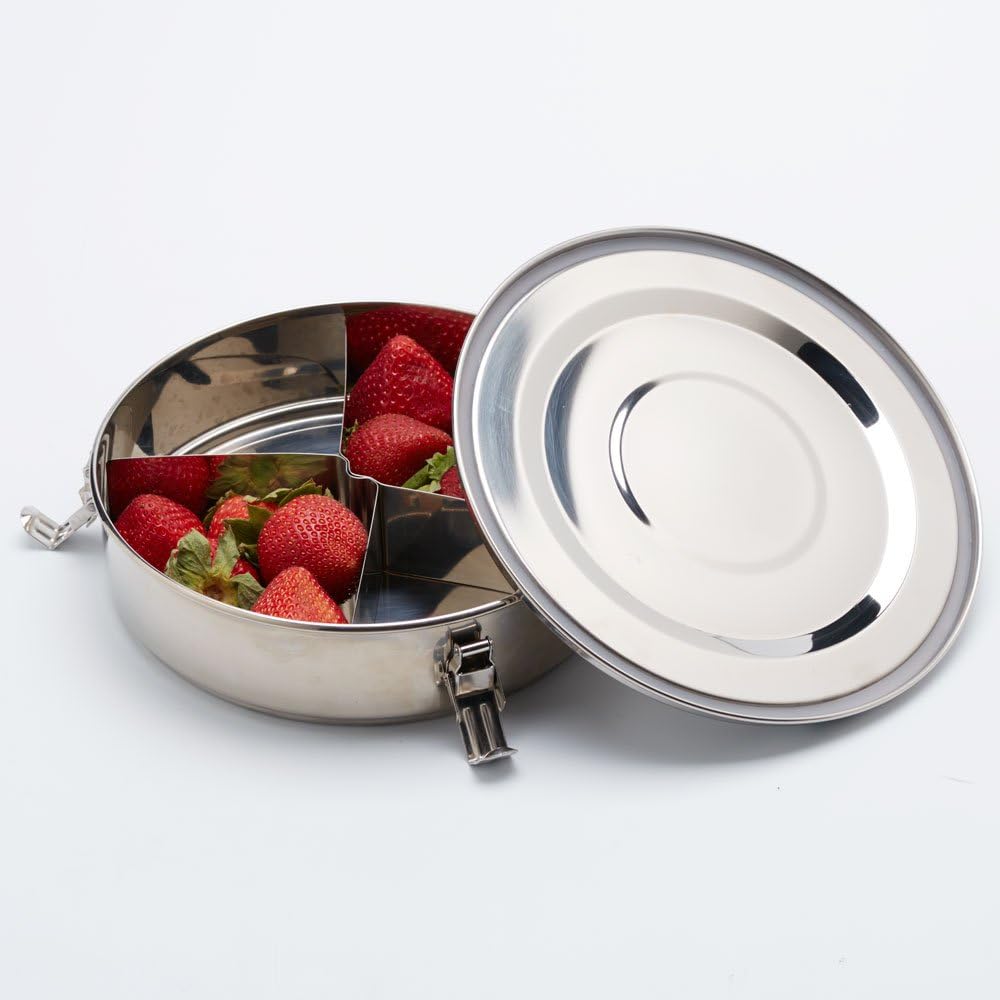 Stainless Steel Bento Lunch Box, Airtight Leak Proof Food Container - Metal Food Carriers and Lunch Boxes by Happy Tiffin