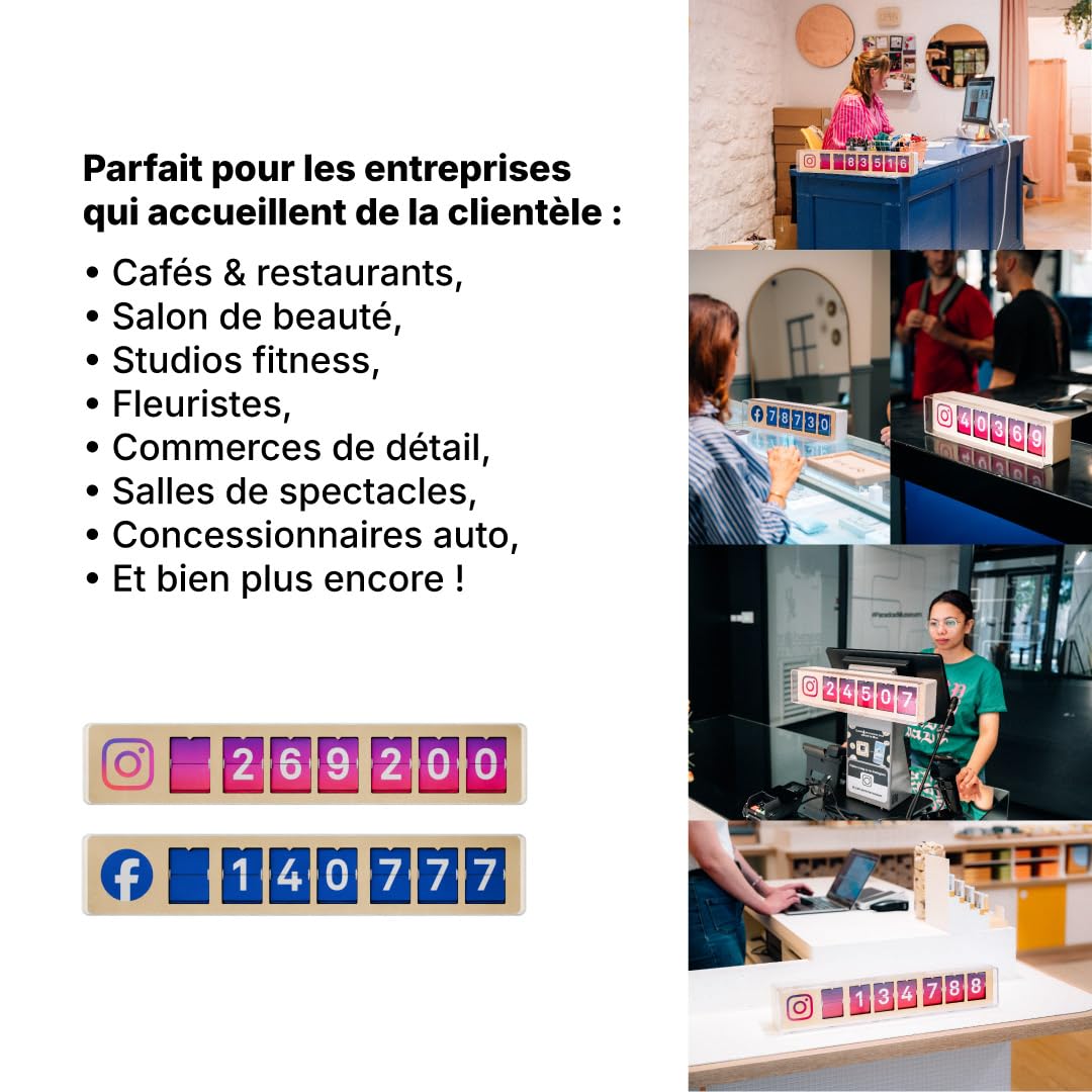 Compteur Abonnés Instagram Temps Réel, Volets Mécaniques, 7 Chiffres