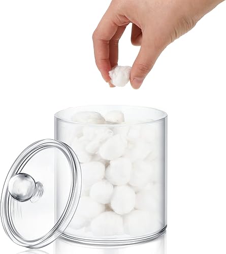Miniatura 7 de 6 tarros de boticario extra grandes para baño organizador de baño soporte de bolas de algodón recipientes de baño acrílicos con tapas juego de
