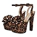 Only maker Women's Platform Chunky Heels-Floral Open Toe High Heel Sandals-Sexy Party Club and Evening Dress Shoes Brown US9