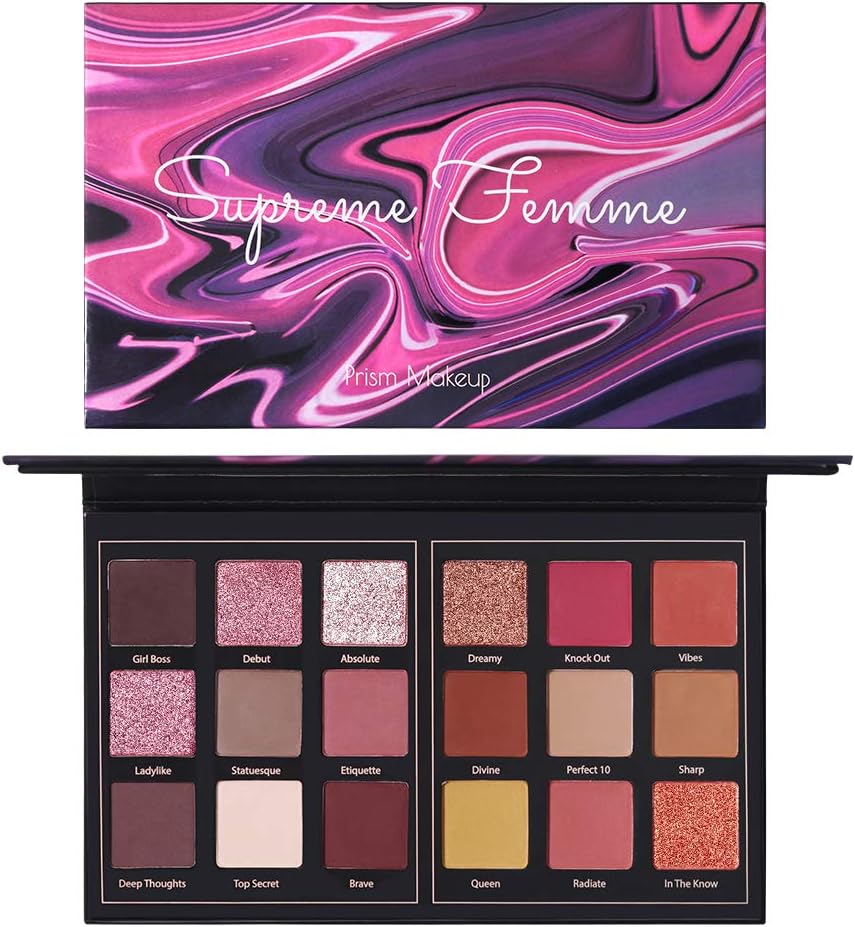 Matte Eyeshadow Palette Pro 18 Colors Highly Pigmented Shimmer Eye Shadow Palette Blendable Long Lasting Waterproof Makeup Cosmetics (02# Femme)