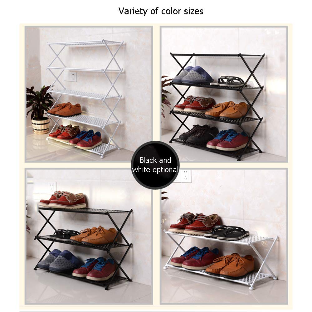 Faltbares Schuhregal - Stabiles Metall 4 Ebenen Stapelbares Lagerregal für Zuhause Schnelle Montage ohne Werkzeug Stilvolles weißes Finish Platzsparendes Design
