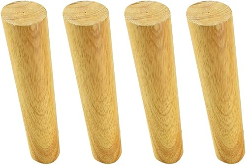 Solid Wood Oak Furniture Legs,Sofa Legs Tilted Tapered,Coffee Table Legs,Replacement Legs,Perfect for Cabinets,TV Cabinets,DIY Desk,with Mounting