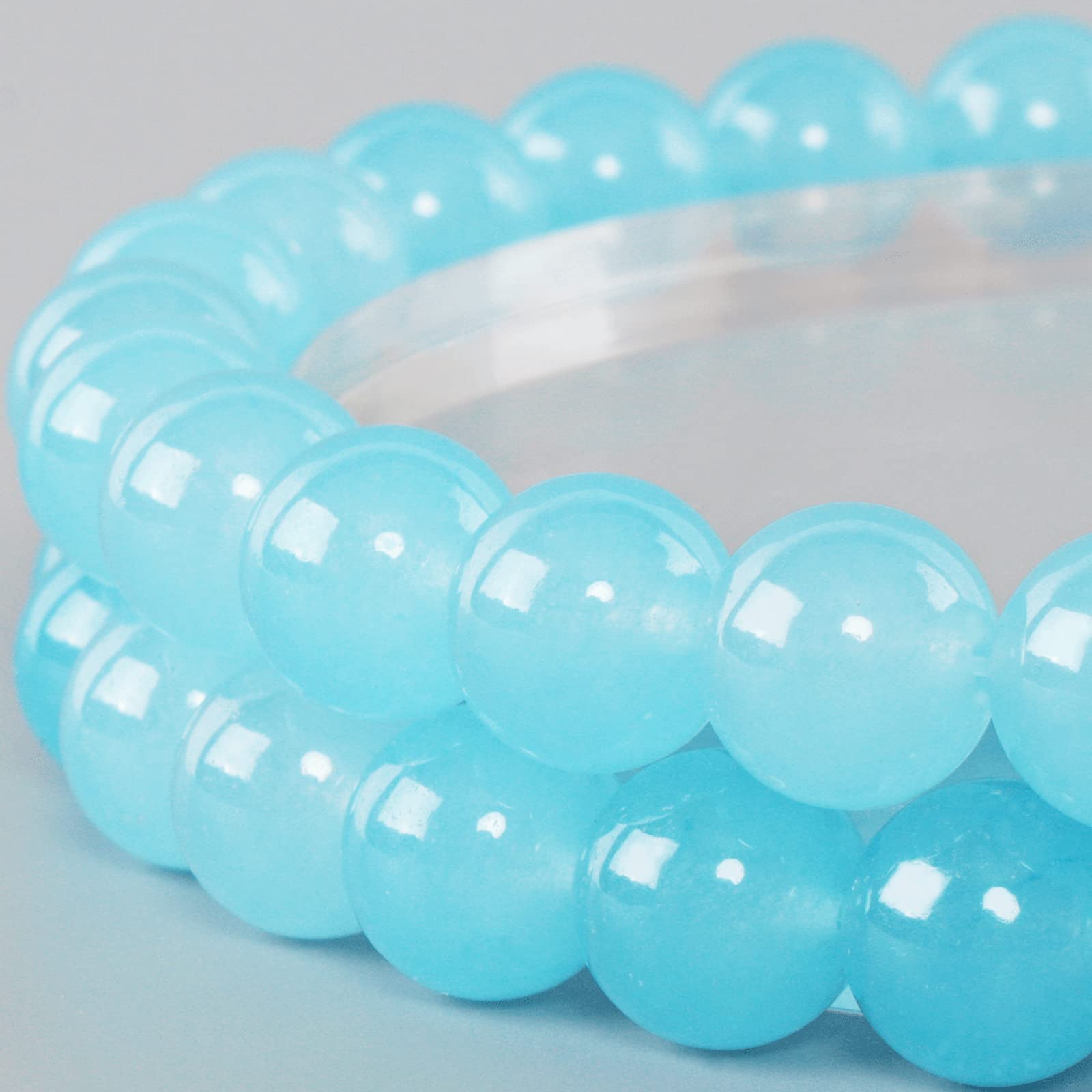 Natural Blue Chalcedony Round Beads 8mm 45Pcs for DIY Jewelry Making