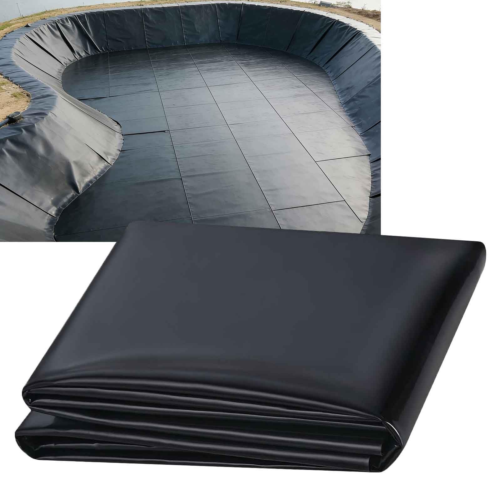 DMCHENGMA Black HDPE Pond Liner, 5x5m/6x7m/7x10m/8x12m/10x15m 0.13mm Thick Heavy Duty Flexible Black Durable Pond Skins for Waterfall, Pond and Fish Ponds(8x10m(26.2x32.8ft))
