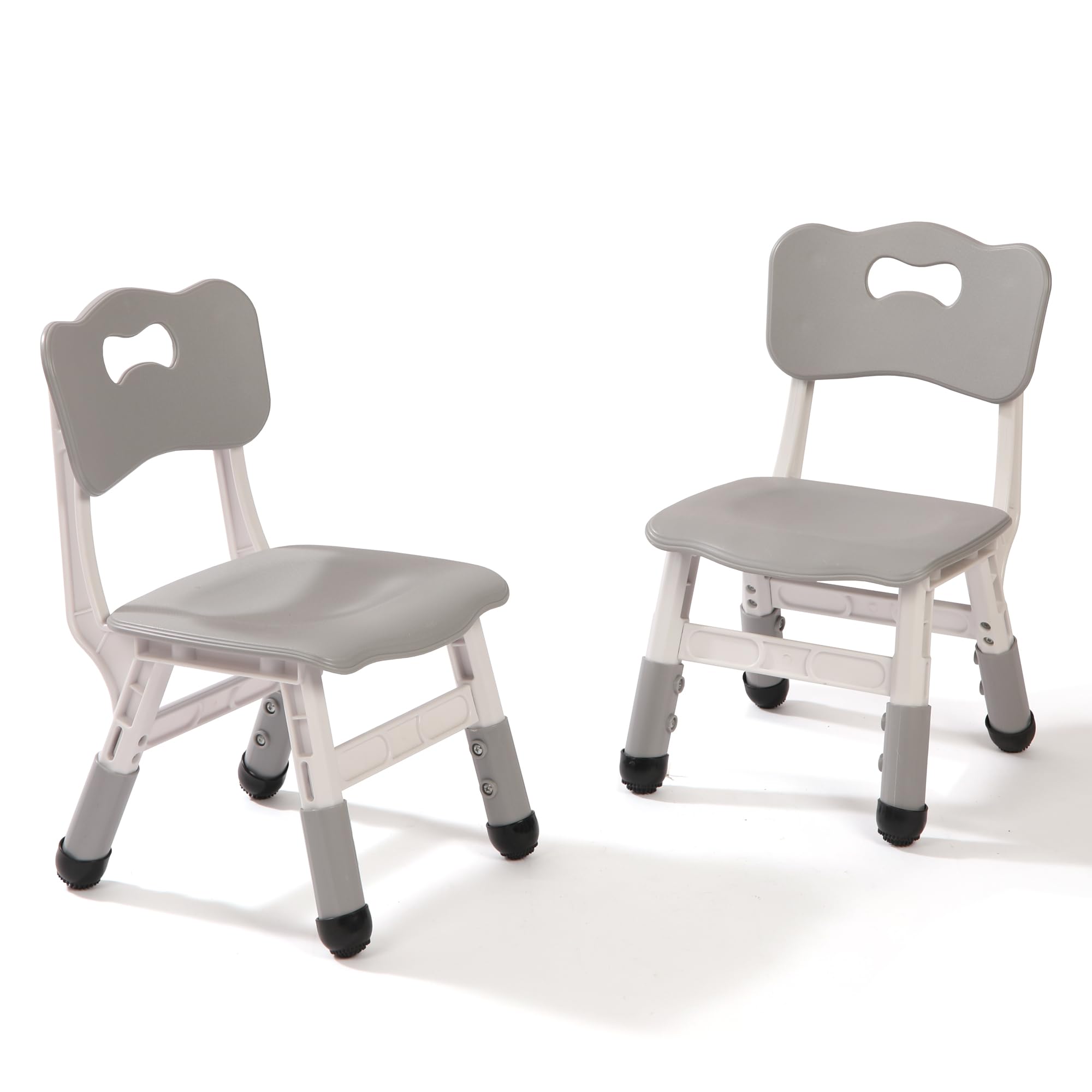 Kids Chairs, 3 Level Height Adjustable Toddler 2 Chairs Set, Children's Chair for Age 3-8, Durable Durable with Maximum Bearing Capacity 220lb, for Classroom, Daycare, Home Use, Gray