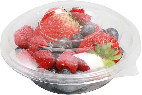 Miniatura 2 de Restaurantware Solo tapas: tapas Thermo Tek para ensaladeras desechables de 8 – 12 – 16 onzas, 50 tapas redondas para cuencos de delicatessen – Los