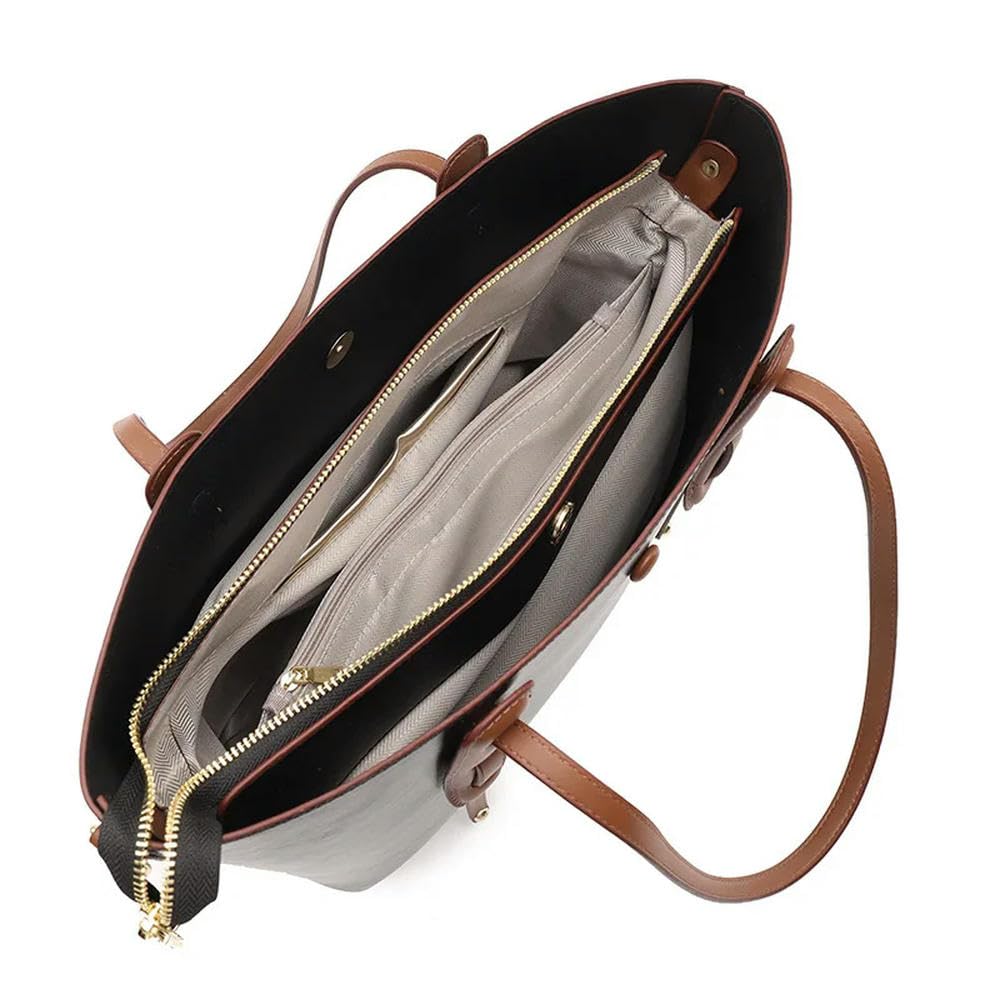 Bolsos de Mano de Lujo de Cuero auténtico para Mujer, Bolsos de Mano para Mujer, Bolso Grande con asa Superior, Bolso Grande de Tendencia para Oficina, Bolso Cruzado para Mujer