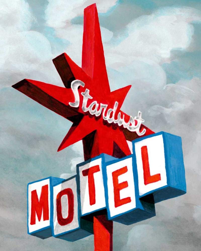 Imagen en lienzo enrollado American Roadside VI McCavitt Naomi - Viaje vertical Impresión artística Carteles de viaje Señalización Road Road Trip Drivi Lienzo fino arte 37_X_30_in