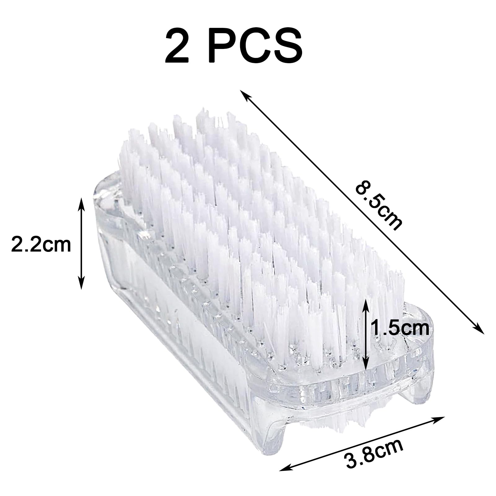 2 PCS Spazzola Per Unghie,spazzolino per unghie mani,Spazzole per la Pulizia plastica,Universale,Per Pulizia di mani Delle Unghie(Bianco)