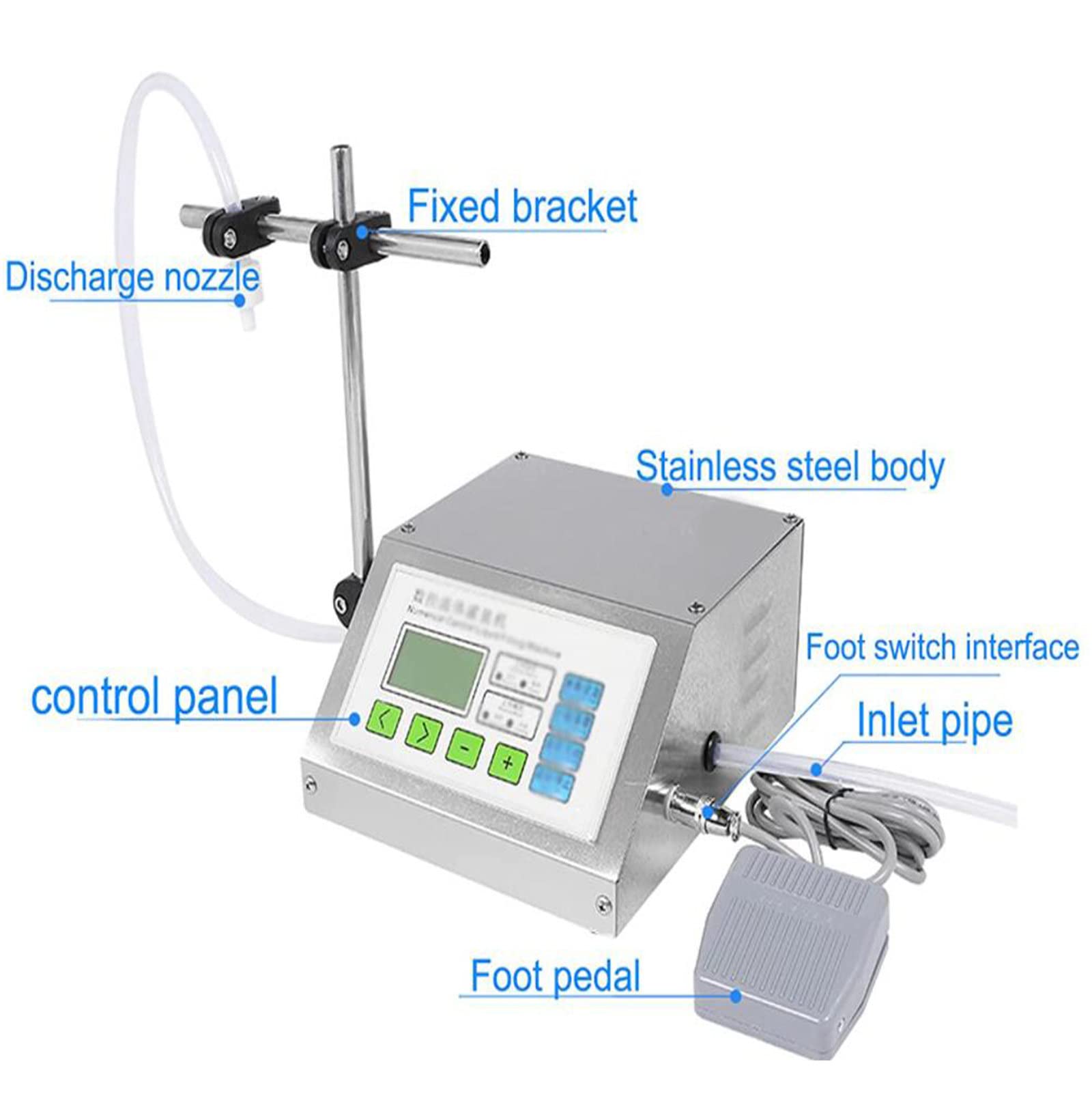 MáQuina de Llenado de LíQuidos,MáQuina de Llenado de Control Digital LíQuido de Conteo AutomáTico,Cantidad de Llenado de Control de Pantalla de Microcomputadora LCD,Licor,Bebida,Agua Mineral