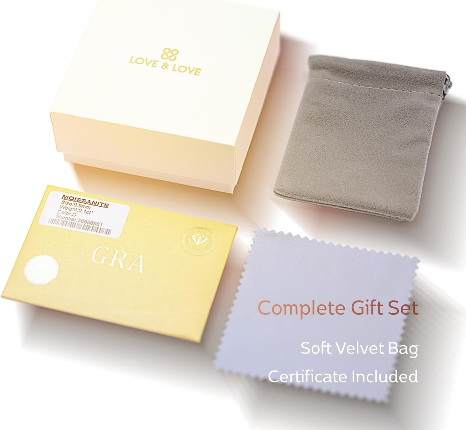 LOVE&LOVE Moissanite Stud Earrings for Women, 18K White Gold Plated Silver Earrings, Sparkly Hypoallergenic Gift for Her Birthday Anniversary Valentines - Image 7