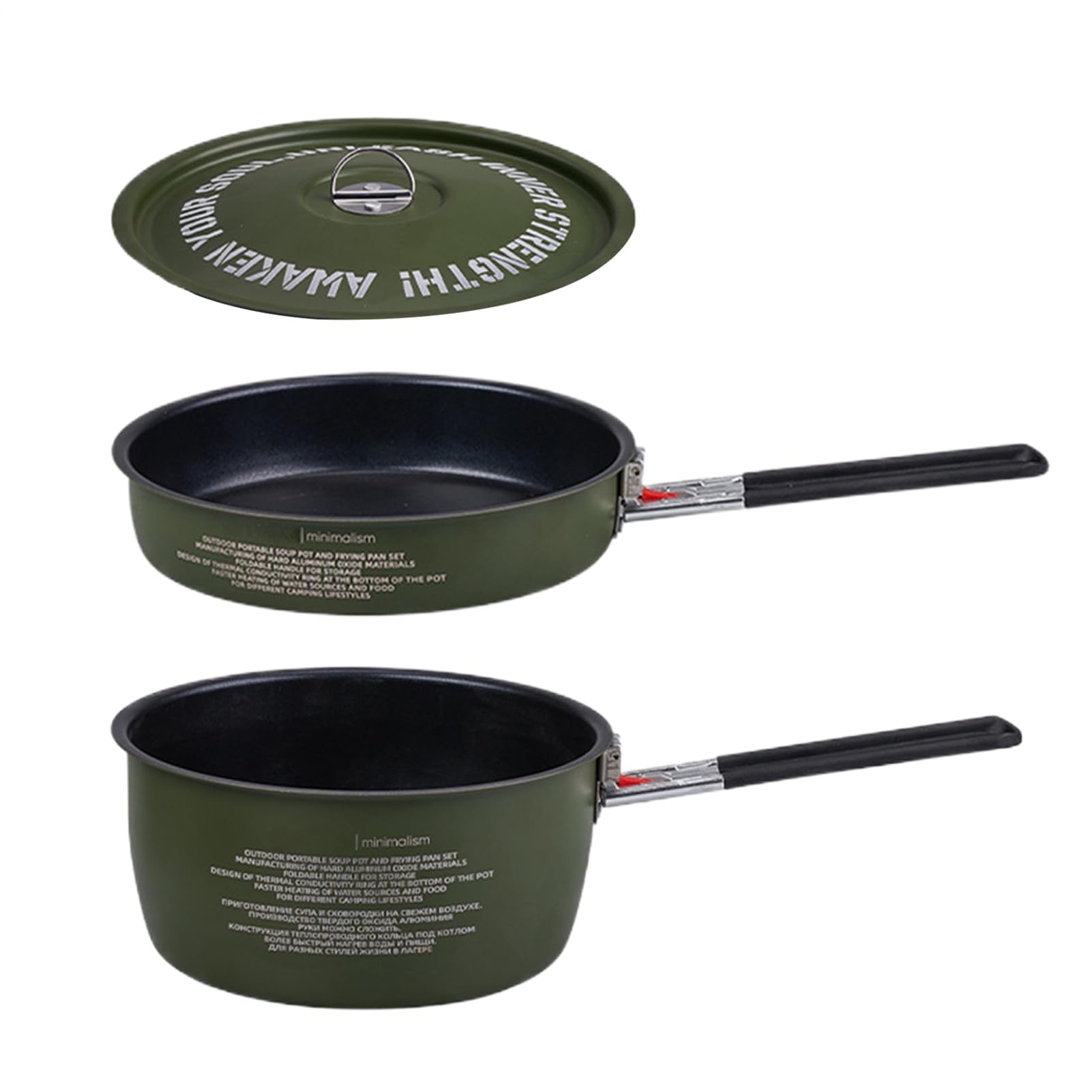 Set Pentole E Padelle Da Campeggio Impilabile compatto riscaldamento | Set Da Cucina Da Trekking Outdoor Backpacking Escursionismo Picnic Sopravvivenza Caccia Spiaggia Viaggio