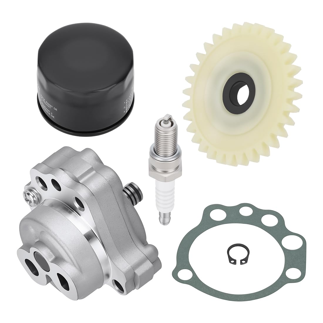 Pompa oleju i filtr oleju z uszczelką koła zębatego, zestaw świec zapłonowych pasuje do Yama-ha Raptor 660R YFM660R 2001-2005 5LP-13300-00-00 3AJ-13325-00-00 5DM-13440-00-00