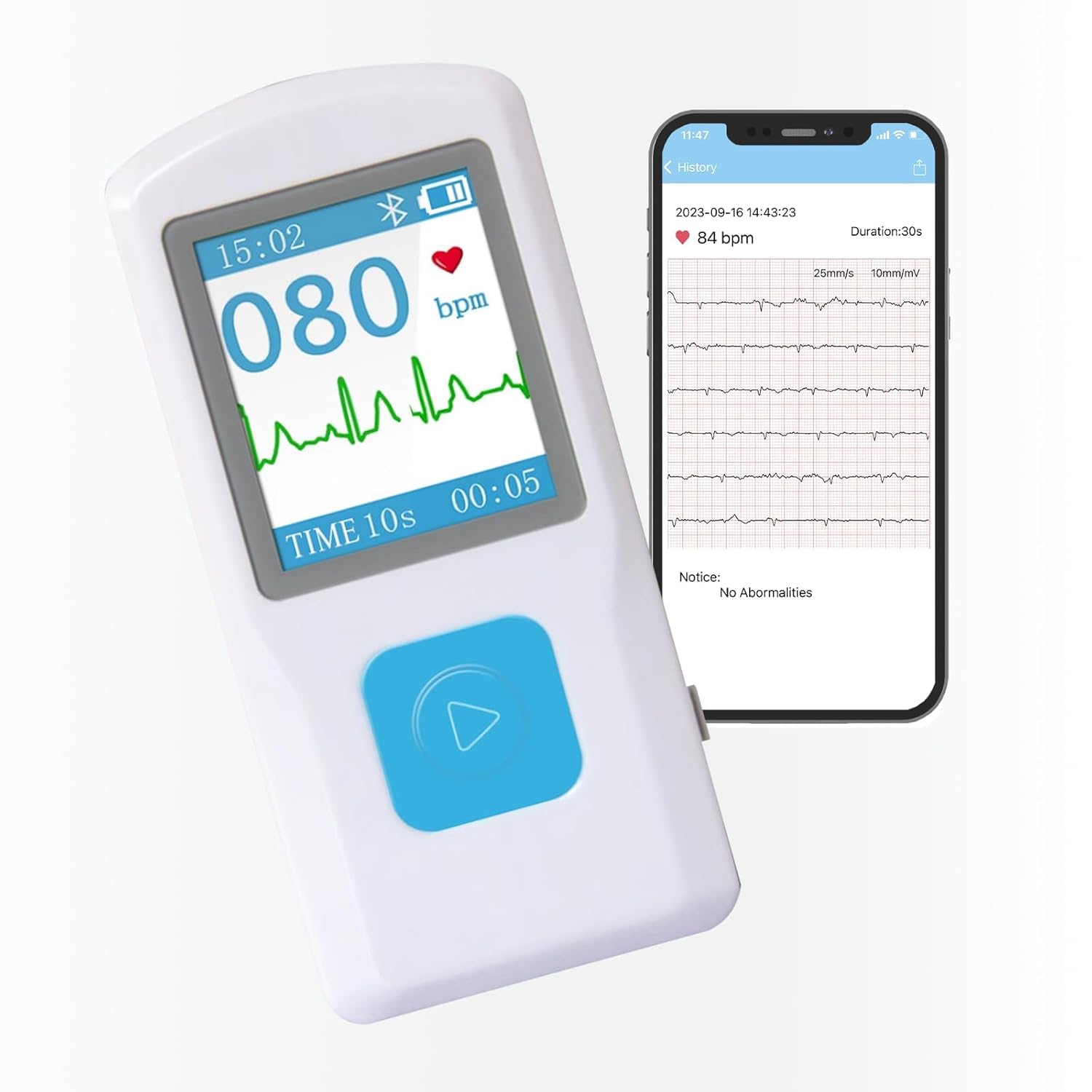 Monitor Personal De Frecuencia Cardíaca, Monitor Portátil De ECG, Alcanza Una Conclusión En 10 Segundos, Almacena 99 Datos, Con Pantalla LCD, Con Smartphone, 4 Métodos De Medición, Para El Hogar