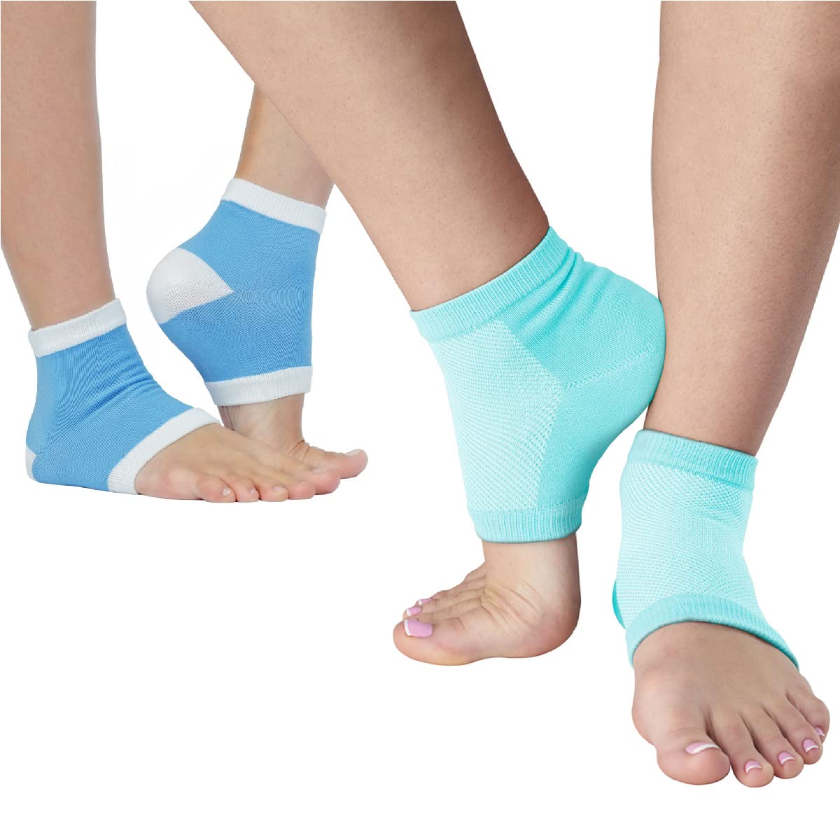 NatraCure Intensive & Vented Moisturizing Gel Heel Sleeve Combo Pack - 1 Pair Each - Day and Night Relief (608-1325-M-RET)