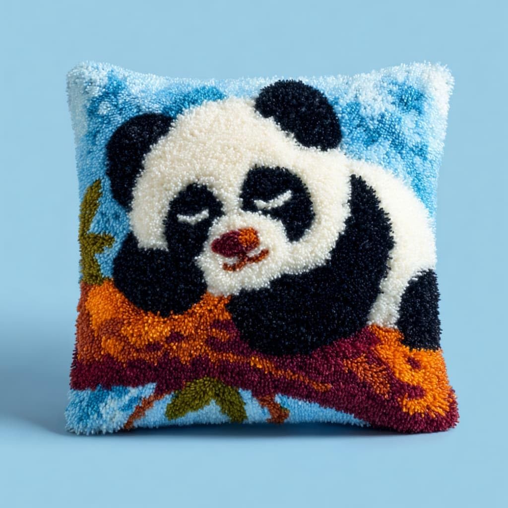 Amazon.co.jp: 毛糸刺繍クッション パンダッチフックキットクロス