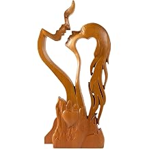 Valentines Day Gifts Love Forever Wooden Ornament,Wooden Decoration Ornaments, Creative Couple Handmade Abstract Sculpture Statue Art Ornaments for Indoor Home Decoration