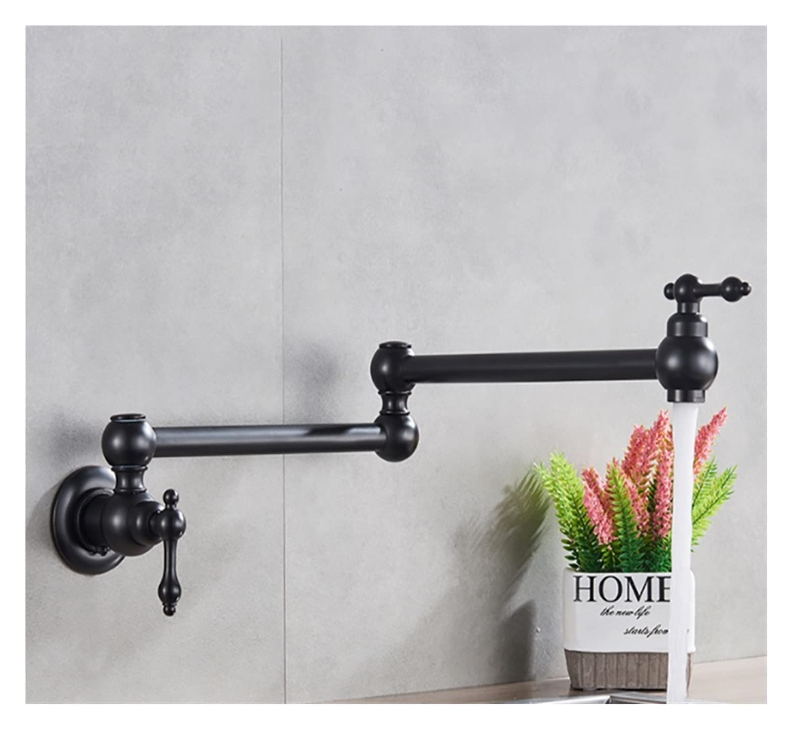 Filtro aeratore Universale Splash, Rubinetto per Acqua Fredda per lavello da Cucina Girevole Nero, Rubinetto Girevole per lavello in Ottone Massiccio, Rubinetto per riempimento pentole a Par