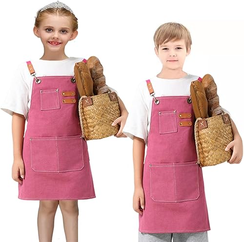 2 unids niños lona delantal para niño y niña cocina pintura herramienta de trabajo niños delantal