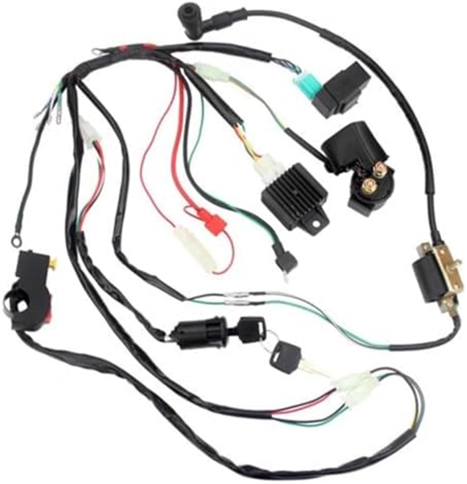 Cewka zapłonowa Przełącznik zapłonu, do 50cc 70cc 90cc 110cc ATV Elektryczny Quad Wiązka przewodów Zestaw cewek zapłonowych Zestaw cewek i świec zapłonowych do samochodów