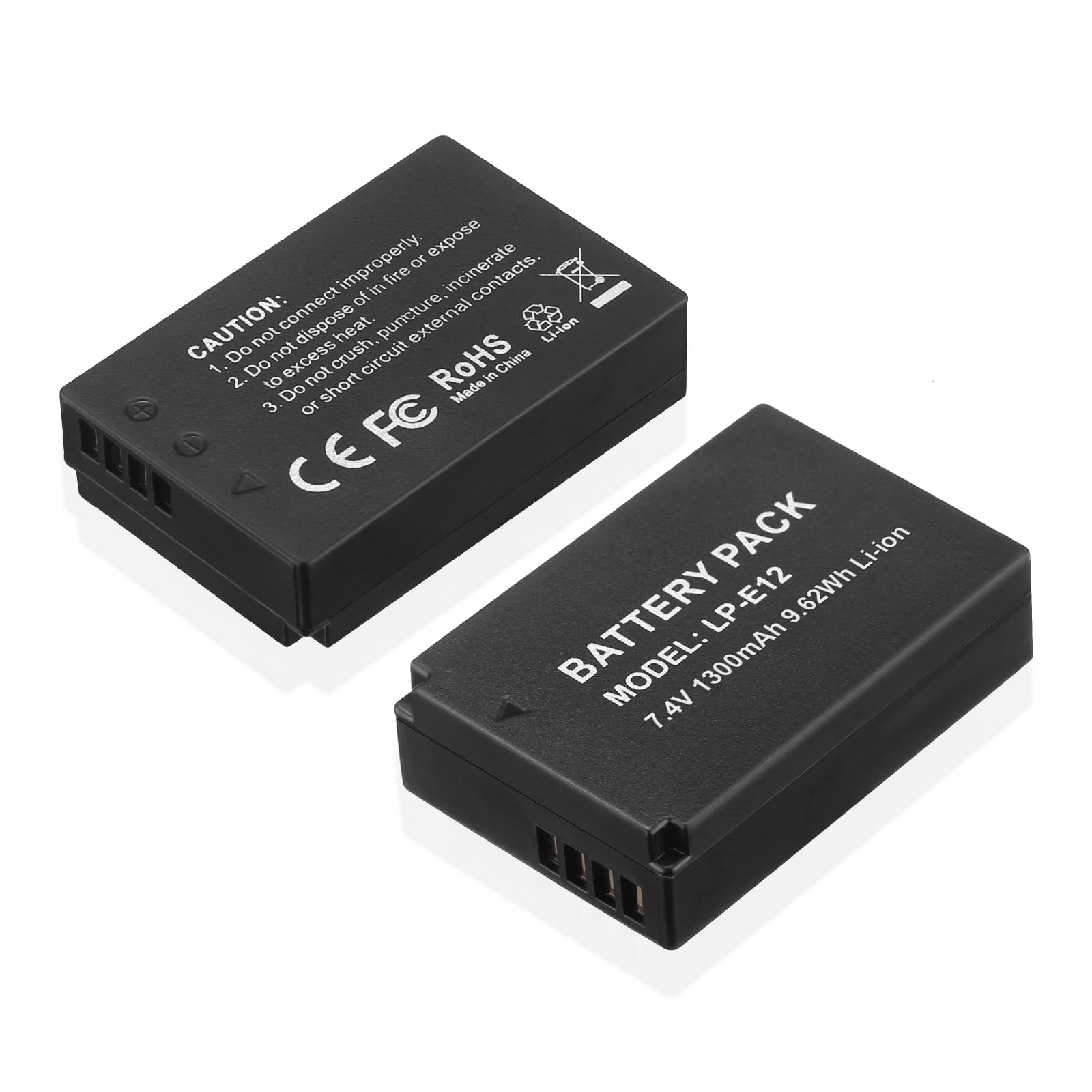LORDONE 2 Pack LP-E12 Batteries Compatible with Canon EOS-M, EOS M2, EOS M10, EOS M50, EOS M50 Mark II, EOS M100, EOS M200, SX70 HS, Rebel SL1 Cameras Digital Cameras