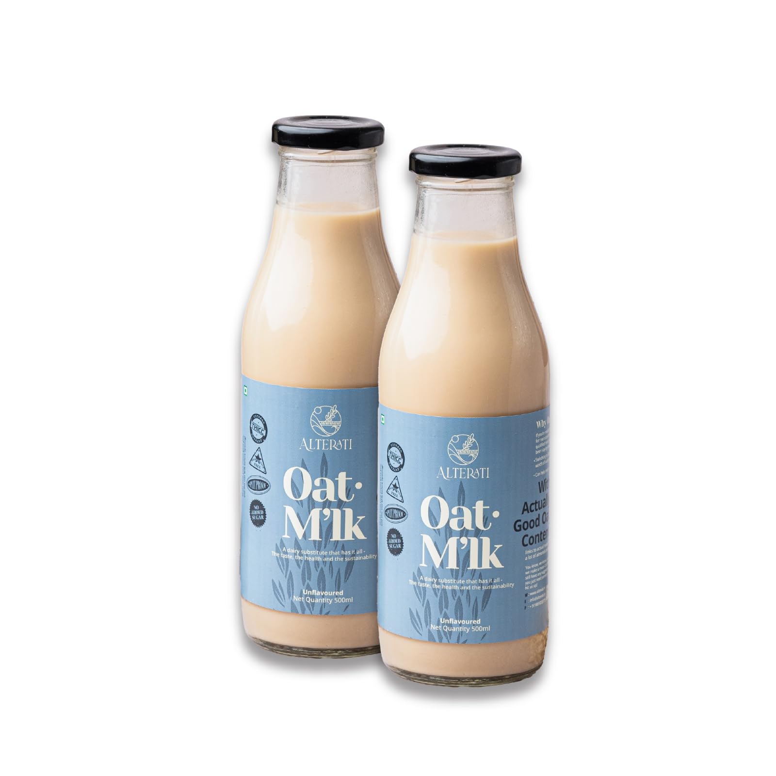 Alterati Unflavored Oat Milk - Pack of 2-500ml each | Extra Cream | No Added Preservatives | Zero Saturated Fat | Low Calorie | Split-Proof | Vegan | No Artificial Sweetners Added (B0D22DSDJN) Amazon Price History, Amazon Price Tracker