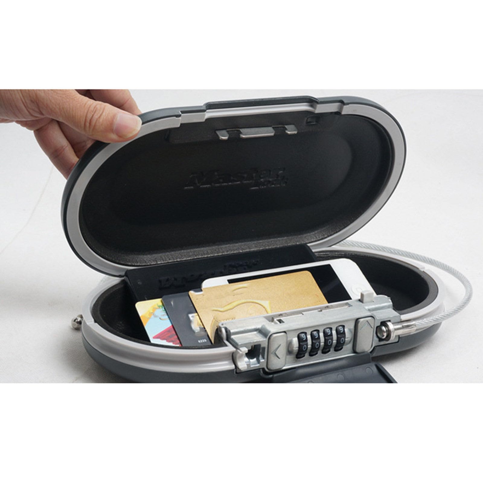 Cassetta di sicurezza portatile Blocco password Mini casseforti Casseforti di sicurezza Corda metallica Scatole di immagazzinaggio del telefono per carte di credito fisse per gioielli,White