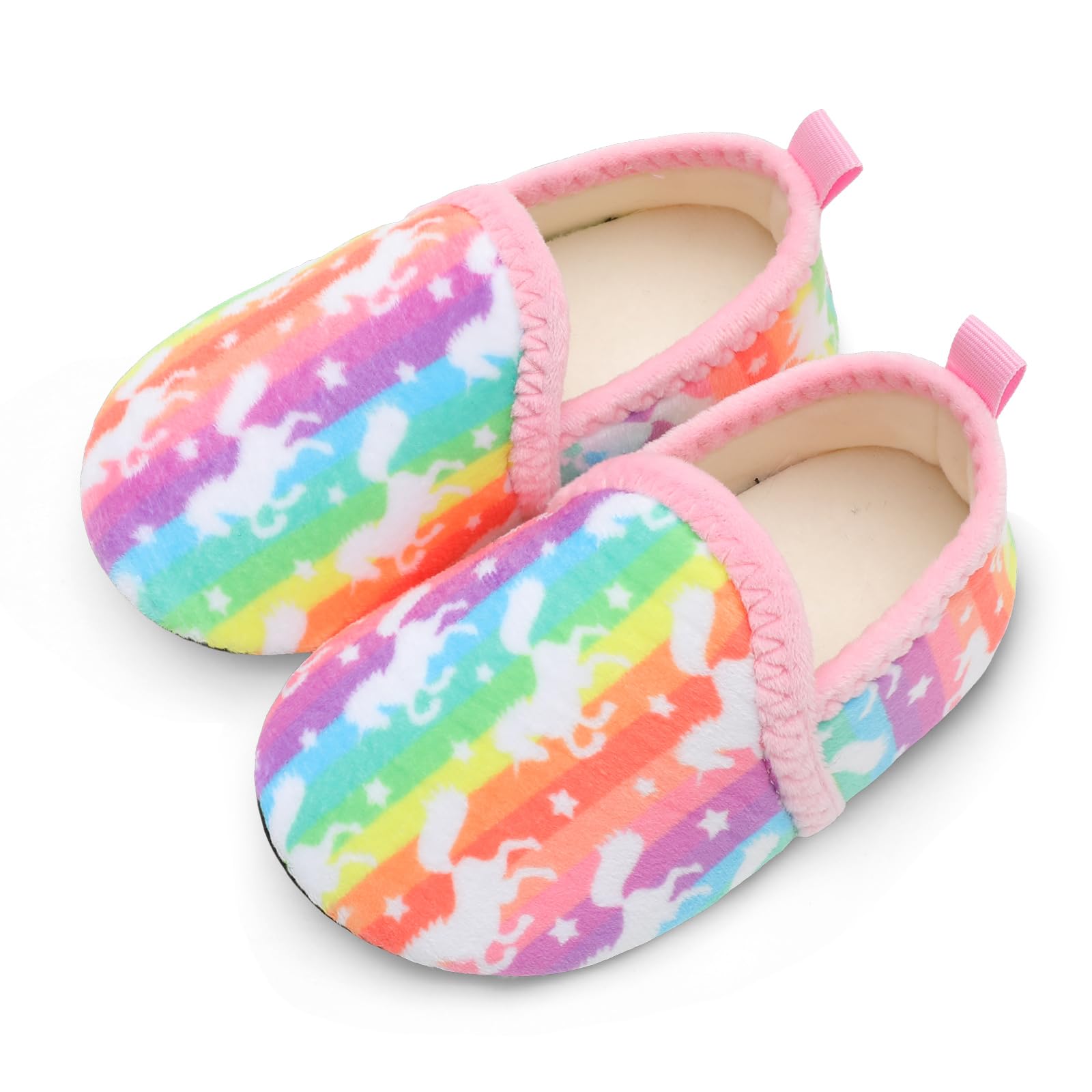 L-RUN Toddler Boys Girls House Slippers Indoor Home Shoes Warm Slipper Socks for Kids Baby Soft Winter Warm Walking Shoes