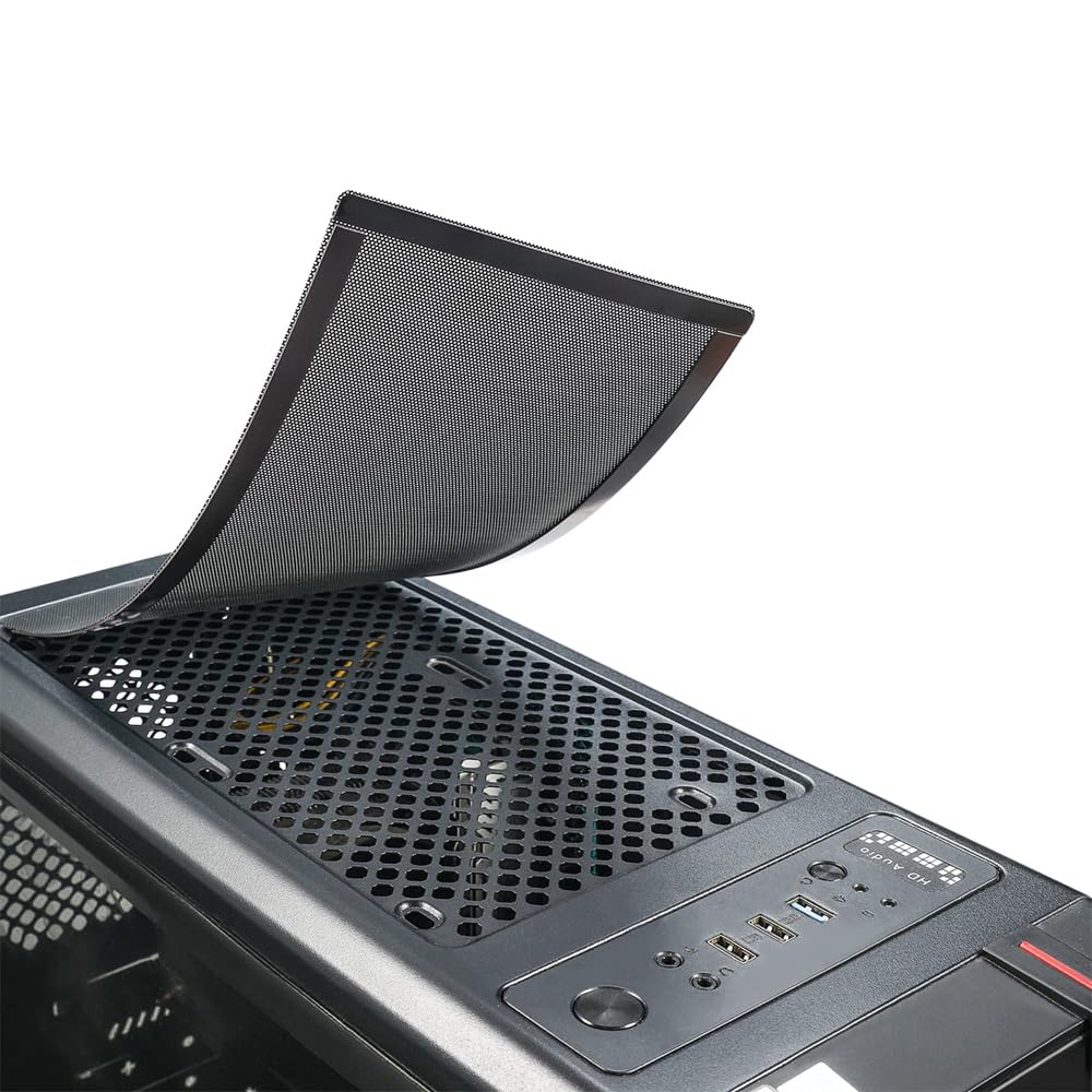 Osłona przeciwpyłowa komputera Filtr przeciwpyłowy wentylatora obudowy komputera Siatka PC Osłona filtra Grille Magnetyczna rama Siatka przeciwpyłowa PVC Czarna 2 szt. 280 mm x 140 mm