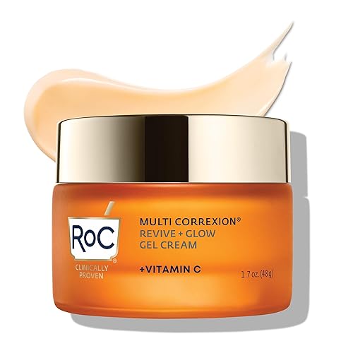 RoC Multi Correxion Revive + Glow 10% Vitamin C Moisturizer for Face, Anti-Aging Gel Cream, Instant Glow, Hypo-Allegenic, Oil-Free, 1.7 Ounces (Packaging May Vary - 1.7 Fl Oz (Pack of 1) - Revive + Glow Moisturizer