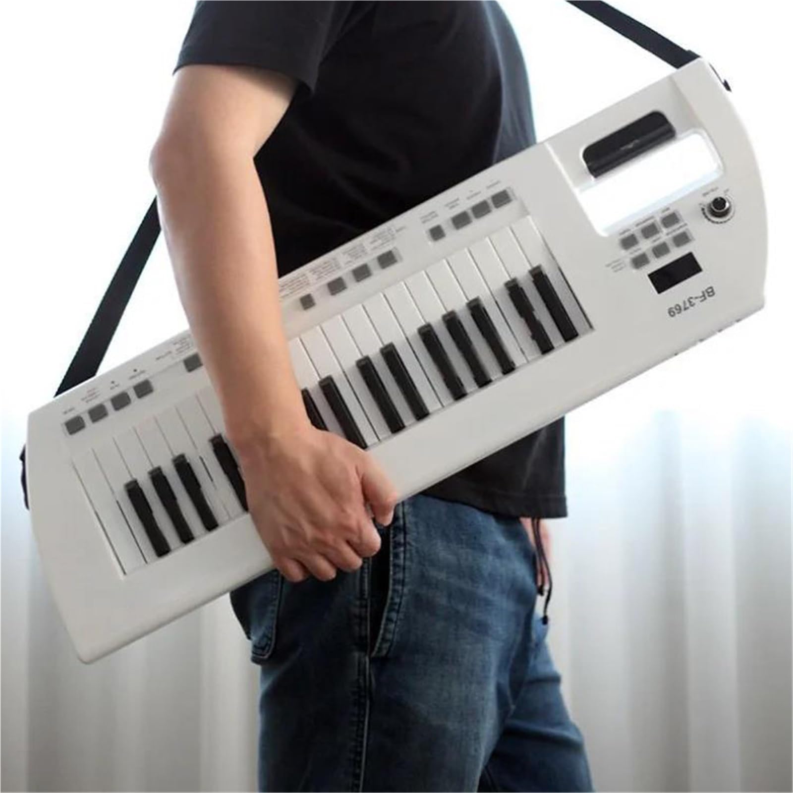 Elektroniczny Instrument Fortepianowy Mini Klawiatura Elektronicznego Pianina Dla Początkujących Dorosłych 37 Klawiszy Do Noszenia Na Ramieniu