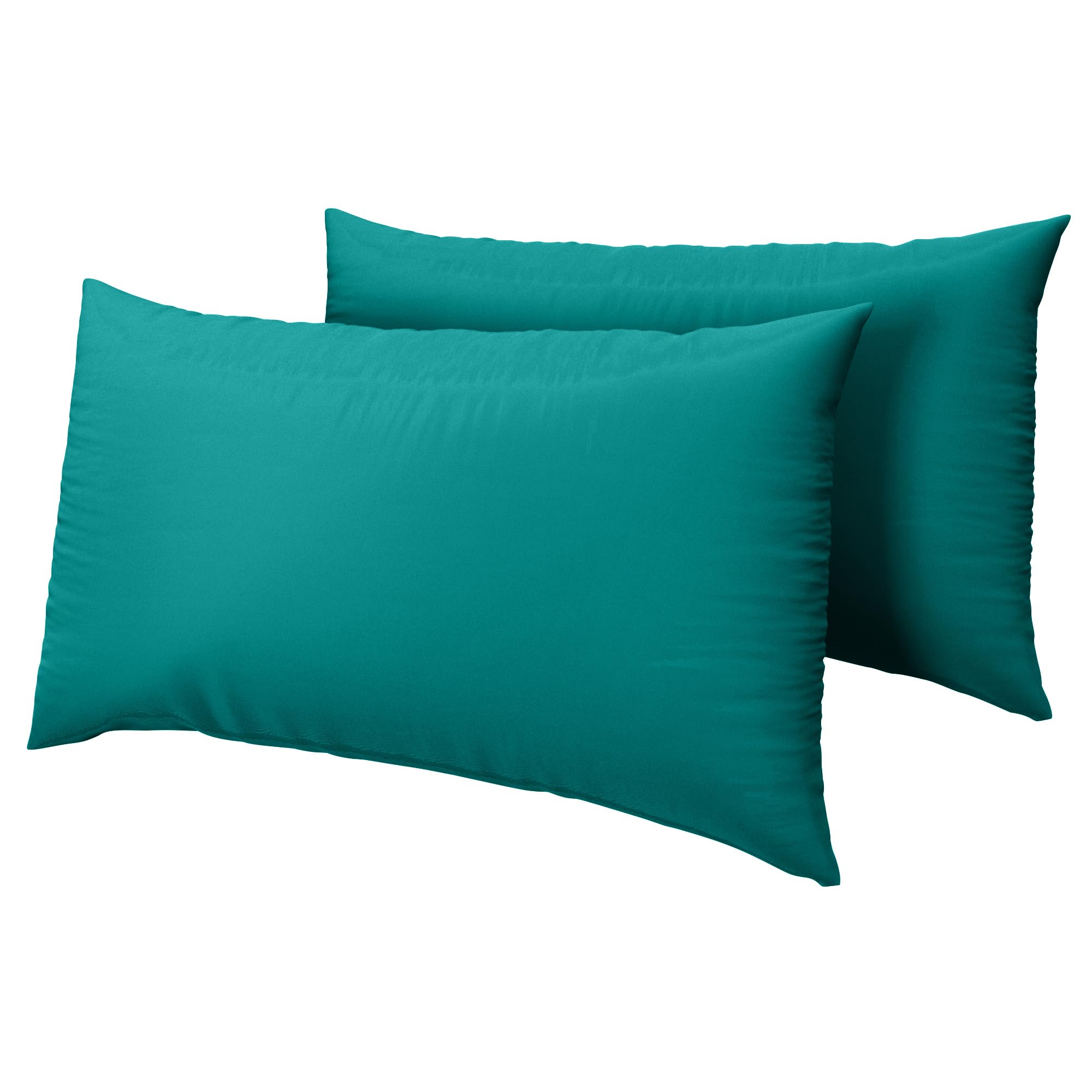 HOME ACE Teal Easy Iron Percale Standard Pillowcases 2 Pack, 100% Poly Cotton Housewife Pillow Cases 50 x 75CM Pack of 2