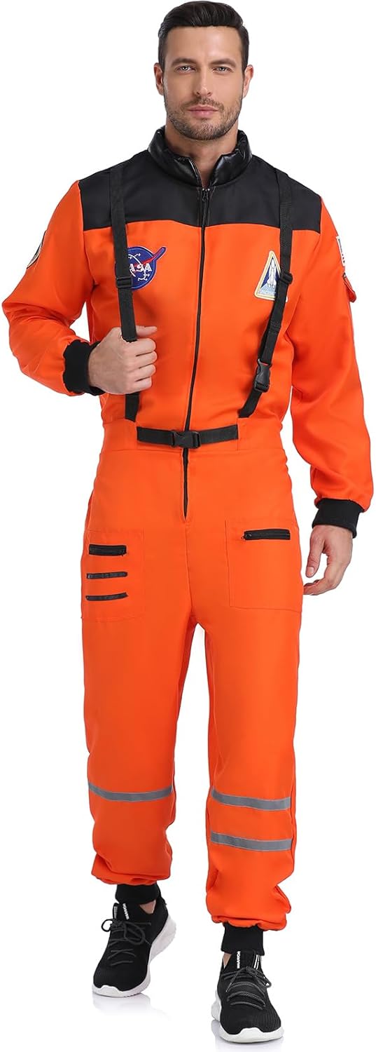 SIZGAROOT Mens Astronaut Costume Adult Male Space Suit Costume for Men Halloween Party Dress Up - Image 4