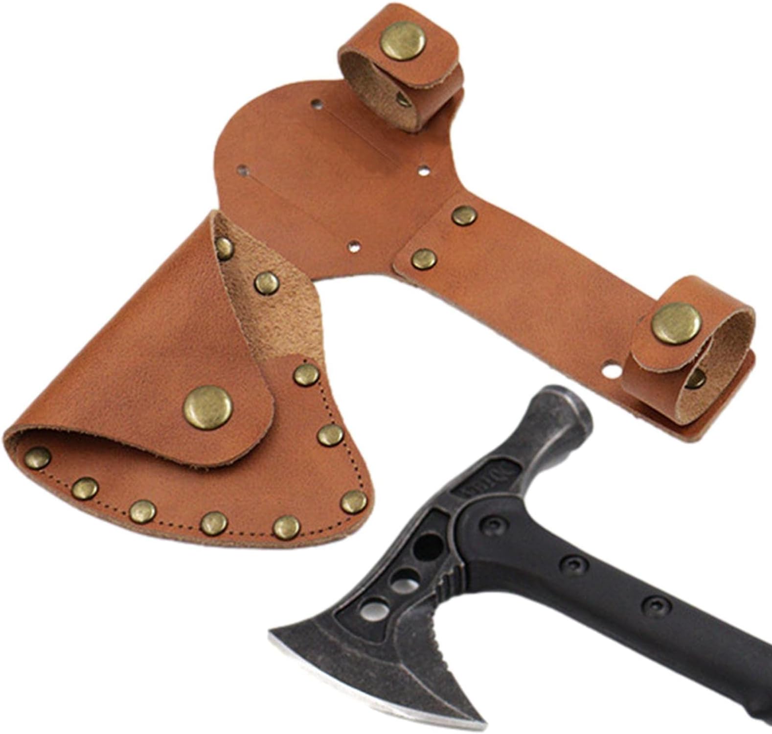 Axe Sheath - Faux Tomahawk Head Leather Holster - Axe Head, Hatchet, Camping Tomahawk, Axe Holster, Hatchet Holster Sheath