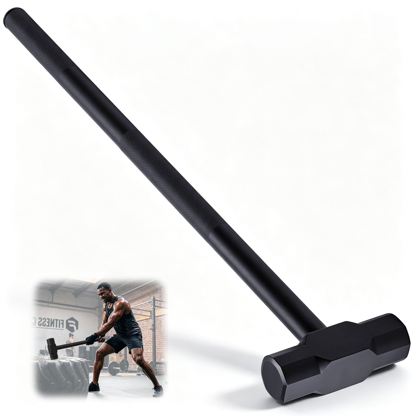 15lb Fitness Hammer, Heavy Duty Workout Sledgehammer for Strength, Steel Construction with Knurled Handle, Explosive and Core Training, Suitable for Home Gym Outdoor Men Women